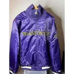Baltimore Ravens Jacket Starter Purple NFL Snap Down Jacket  XL Vintage